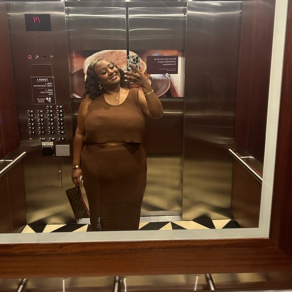 Chocolate Two Piece plus Co-Ord Knit Set - Picture 1 of 3